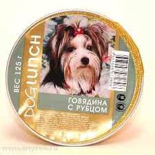 Консервы для собак Dog Lunch крем-суфле говядина с рубцом 0,125 кг.