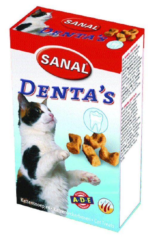 Лакомство для кошек Sanal Denta's + Vitamin 75 таб.
