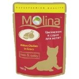 Паучи для котят Molina цыпленок в соусе 0,1 кг.